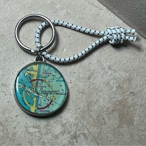 Chart Metalworks Nautical Map Keychain